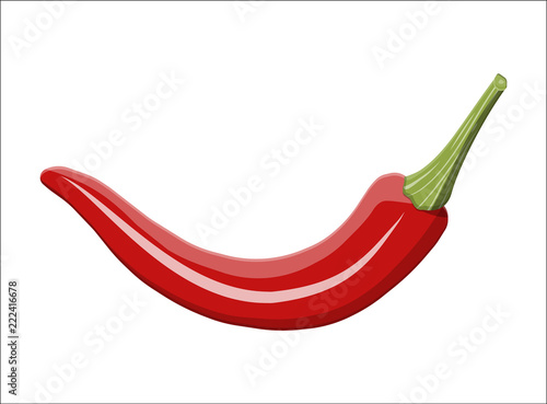 Chili pepper vegetable isolated on white
