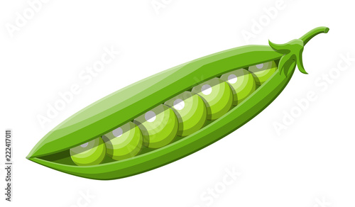 Green peas isolated on white background.