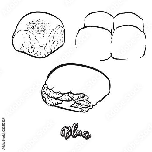 Hand drawn sketch of Blaa bread