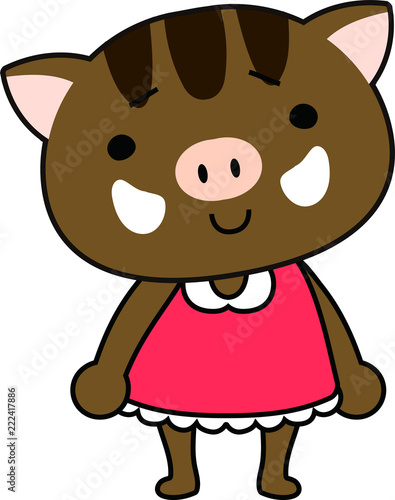 Cute Boar child's emotional expression