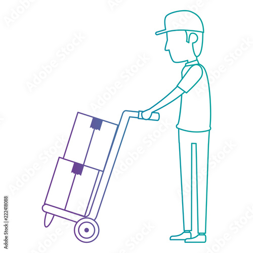 delivery worker with cart