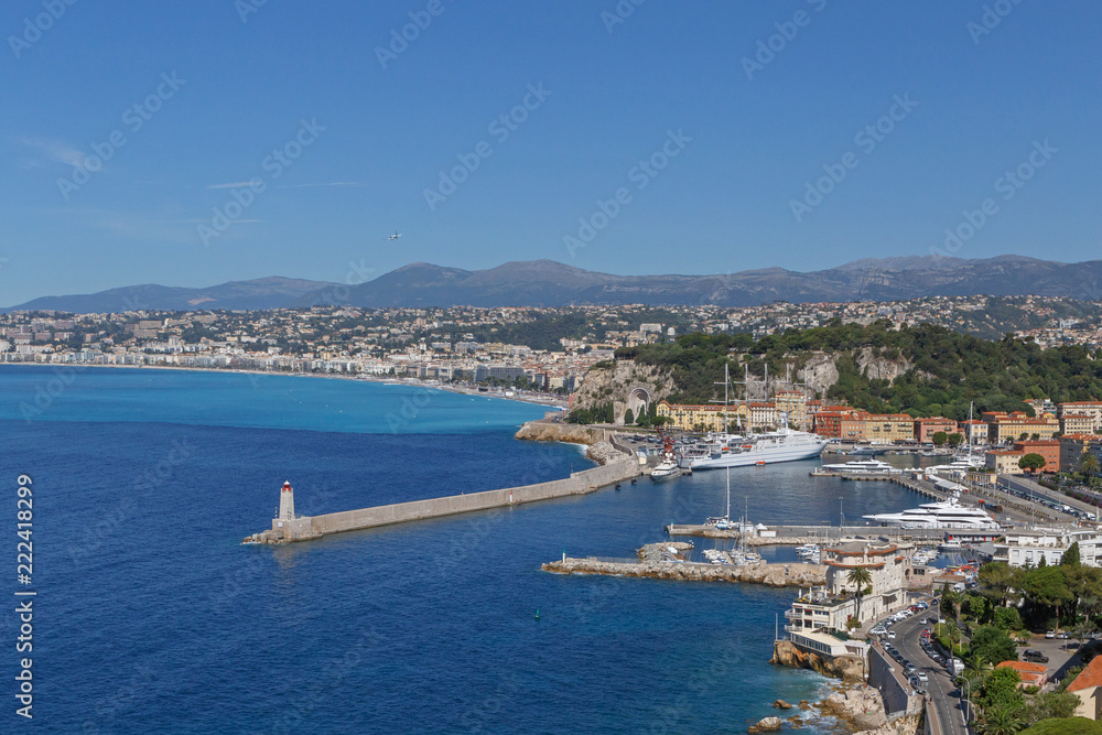 view on Nice at summer day, France