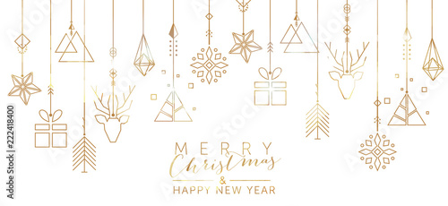 Christmas and New Year background with geometric elements photo