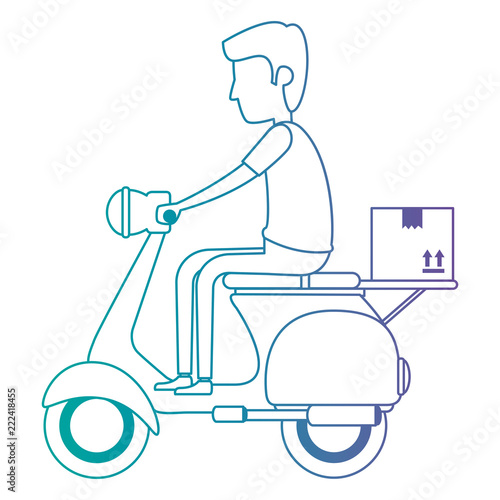 delivery worker in motorcycle