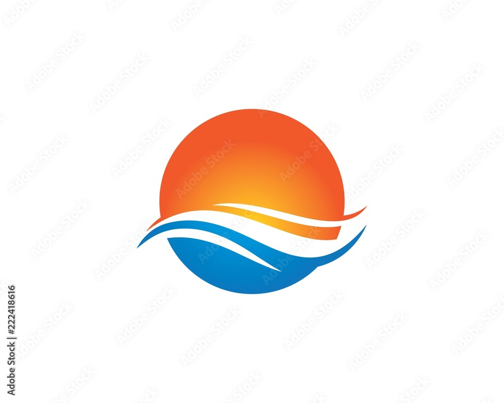 Fototapeta premium Water Wave symbol and icon Logo Template
