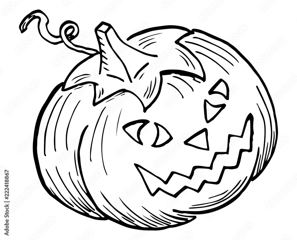 hand drawn halloween pumpkin with face hand drawn halloween pumpkin with face