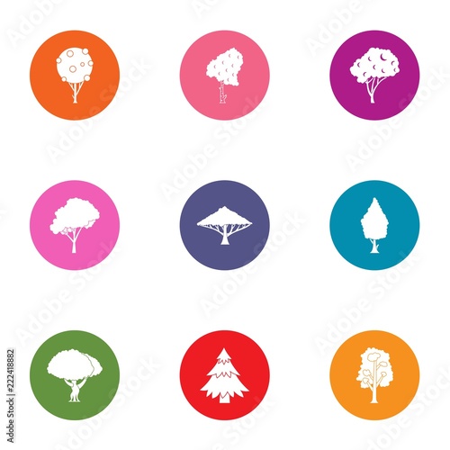 Brushwood icons set. Flat set of 9 brushwood vector icons for web isolated on white background