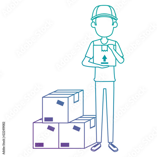 delivery worker with boxes