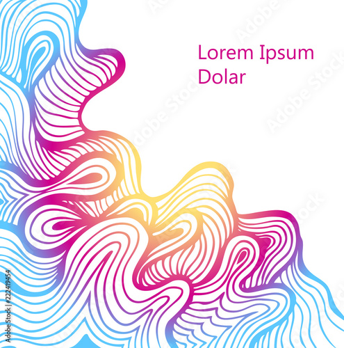 Abstract handmade waves folds background  in white blue lilac orange for concept of transformation or for metamorphosis or mapping and for wallpaper on gadget or other things 