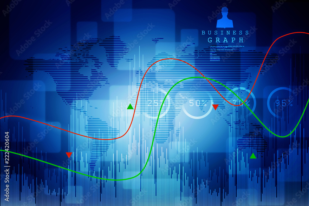 2d rendering Stock market online business concept. business Graph 2d rendering Stock market online business concept. business Graph