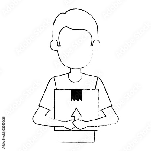 delivery worker lifting box character