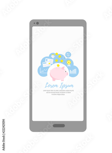 Mobile banking. Applications for personal financial accounting. Investments and savings. piggy bank