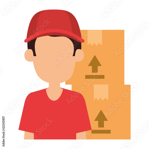 delivery worker with boxes