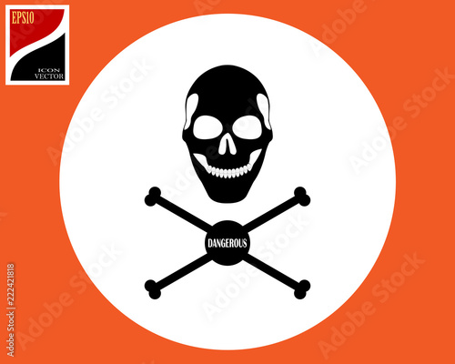 skull silhouette with bones