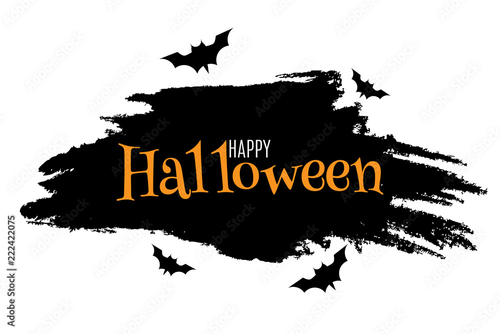 Happy Halloween. A festive banner for your design. The bats. Vector illustration.