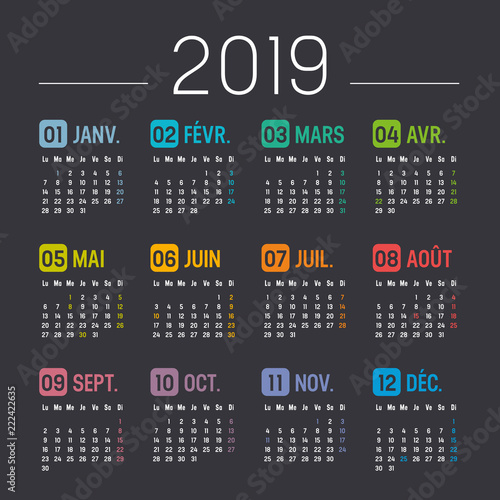 Calendrier Agenda 2019
