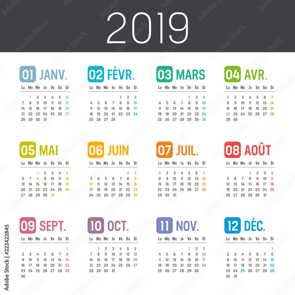 Calendrier Agenda 2019 Calendrier Agenda 2019