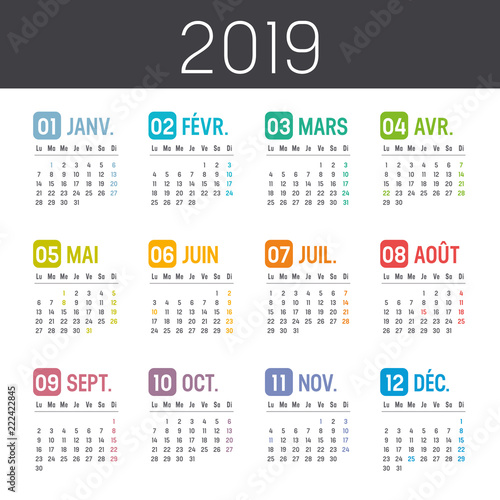 Calendrier Agenda 2019