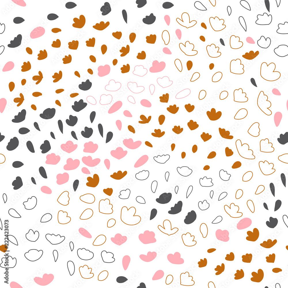 Vector organic seamless abstract background, botanical motif with stylized small leaves, freehand doodles pattern. Vector organic seamless abstract background, botanical motif with stylized small leaves, freehand doodles pattern.