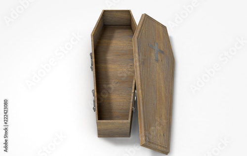 Open Coffin And Crucifix