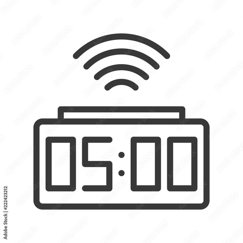 alarm clock icon pixel perfect design, editable stroke outline alarm clock icon pixel perfect design, editable stroke outline