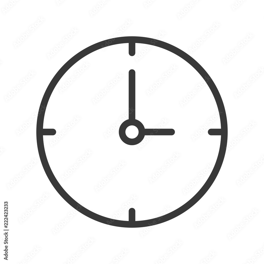 simple clock icon pixel perfect design, editable stroke