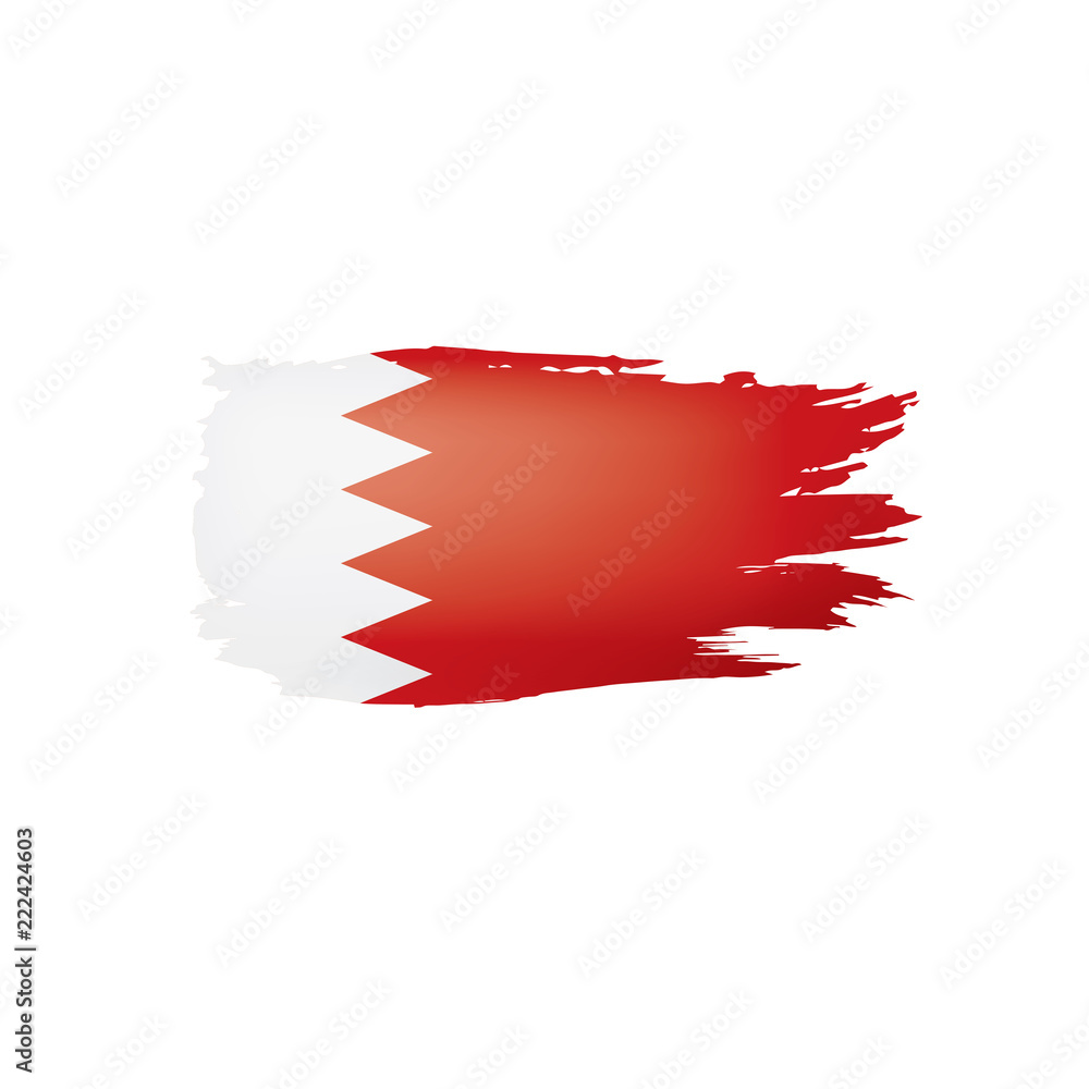 Bahrain flag, vector illustration on a white background Bahrain flag, vector illustration on a white background