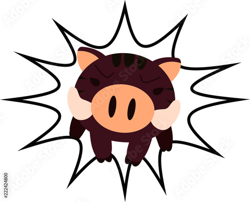 Powerful Wild boar to assault
