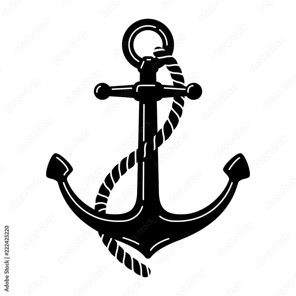 Anchor vector icon logo boat pirate Nautical maritime symbol illustration  graphic Stock Vector