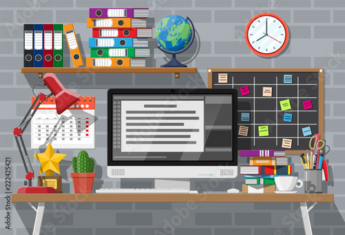 Modern creative office or home workspace.