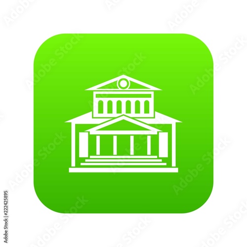Theater building icon digital green for any design isolated on white vector illustration