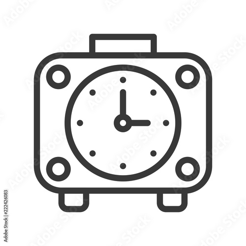 alarm clock, outline design editable stroke pixel perfect