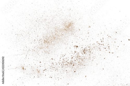 Dirt dust isolated on white background and texture, top view