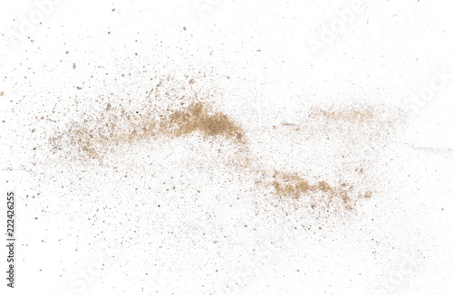 Dirt dust isolated on white background and texture, top view