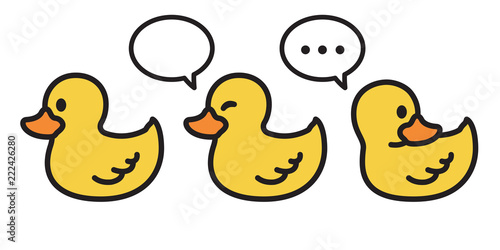duck vector icon logo cartoon character rubber duck  illustration bird farm animal symbol clip art doodle yellow