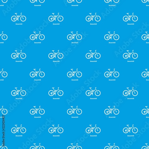 Downhill bicycle pattern vector seamless blue repeat for any use
