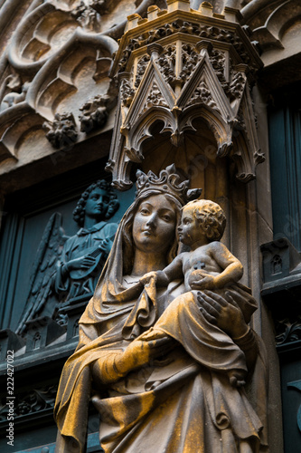 Mary's Statue - St. Martin's Church in Colmar, France