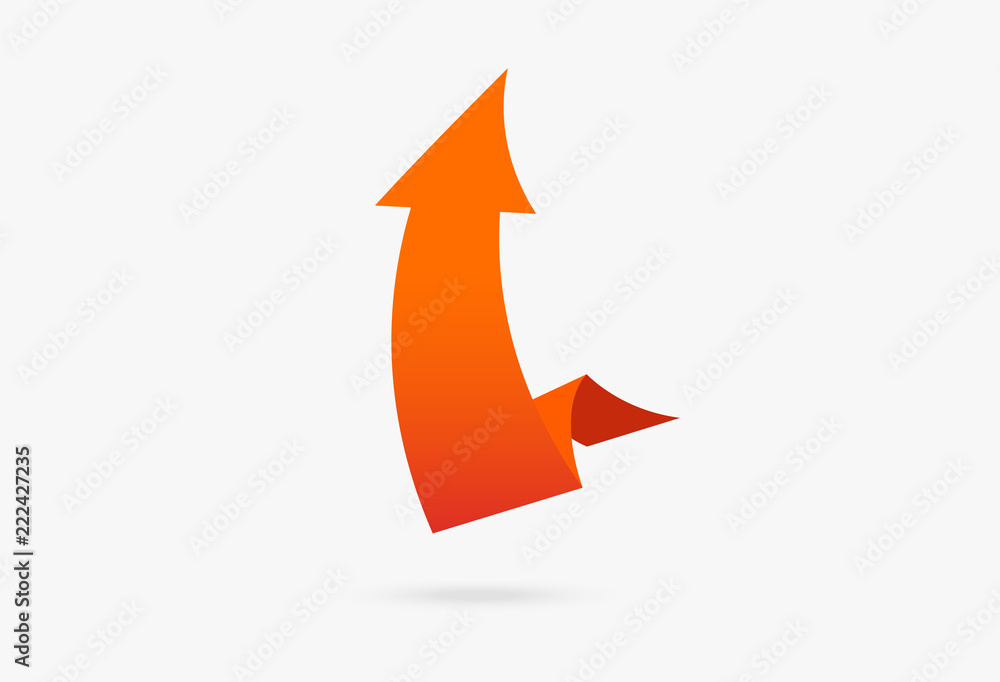 orange vector popular arrow sticker isolated origami ribbon paper infographic isolated on white background orange vector popular arrow sticker isolated origami ribbon paper infographic isolated on white background