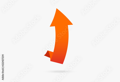 orange vector popular arrow sticker isolated origami ribbon paper infographic isolated on white background