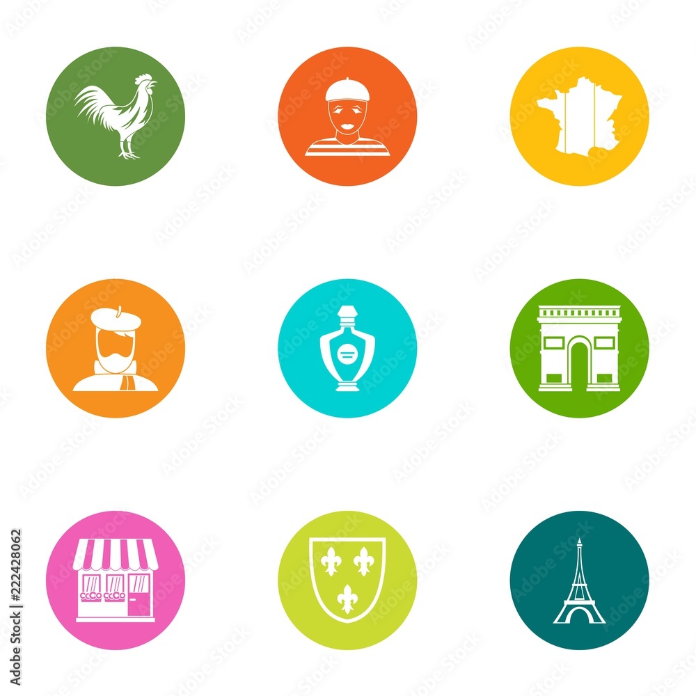 Paris city icons set. Flat set of 9 paris city vector icons for web isolated on white background Paris city icons set. Flat set of 9 paris city vector icons for web isolated on white background