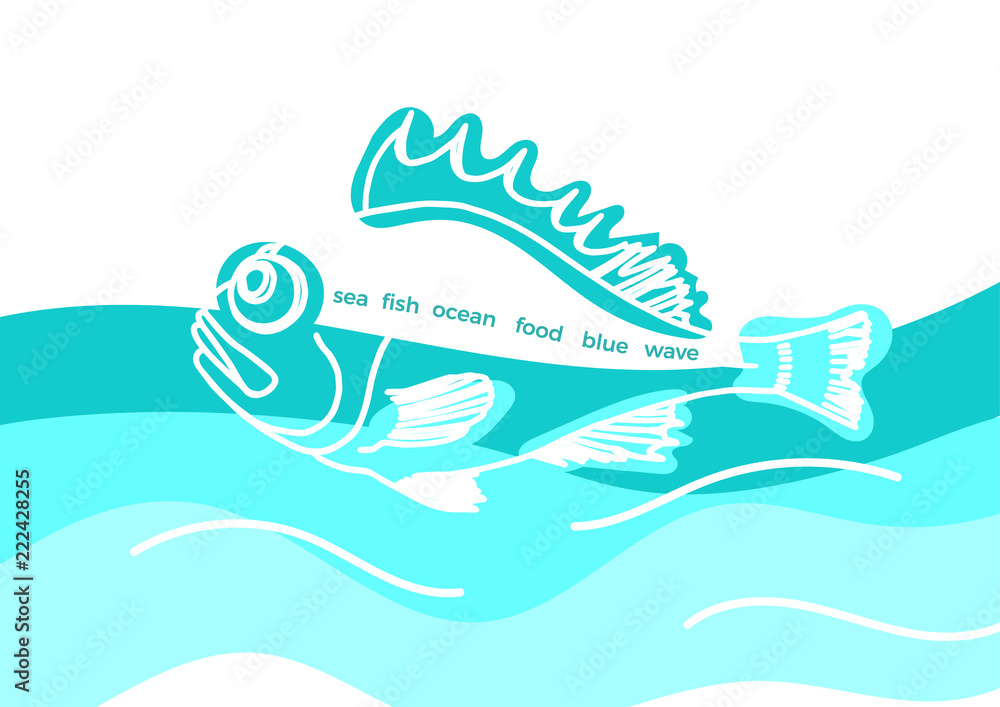Vector marine template. Nature seafish Vector marine template. Nature seafish