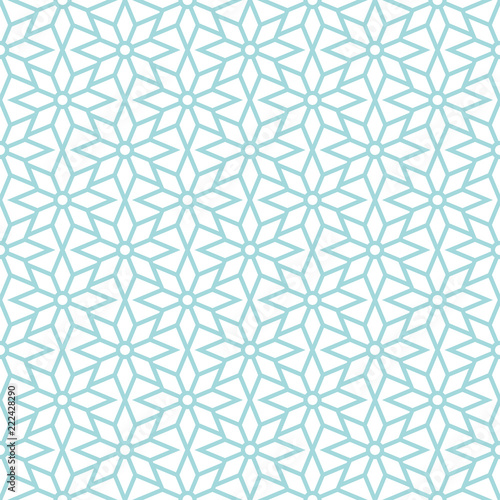 Seamless Pattern Retro Stars Christmas Turquoise