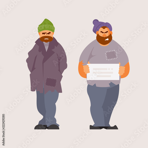 Homeless people vector