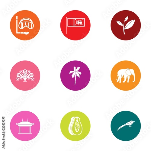 Beach water icons set. Flat set of 9 beach water vector icons for web isolated on white background