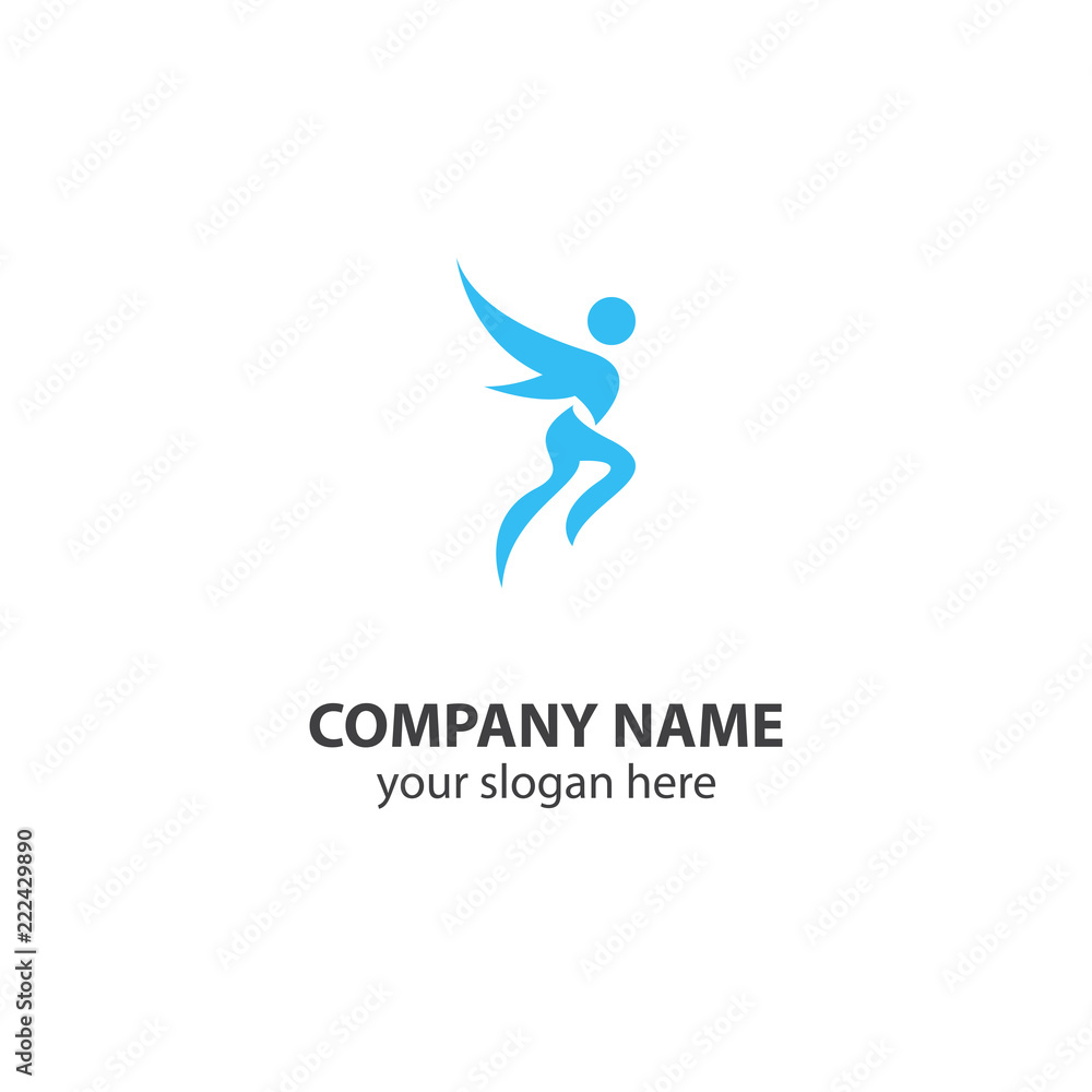 sport logo design element, people logo design vector