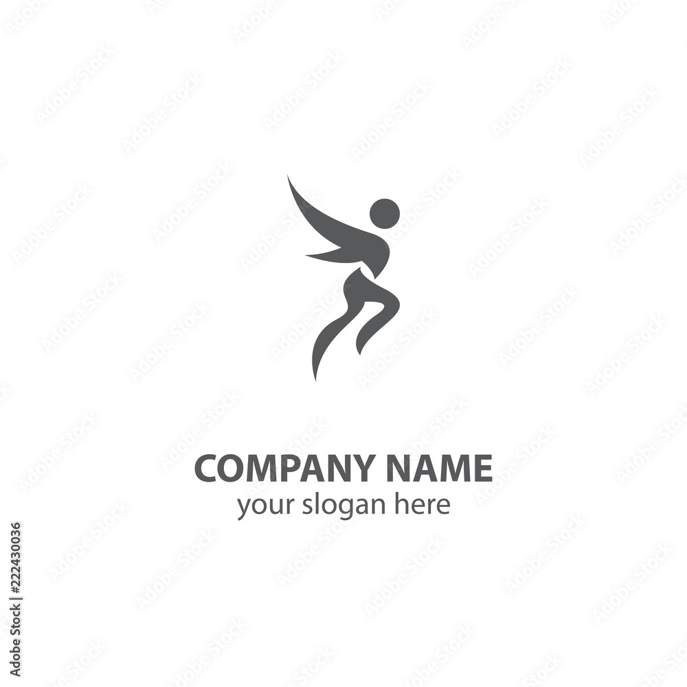 sport logo design element, people logo design vector