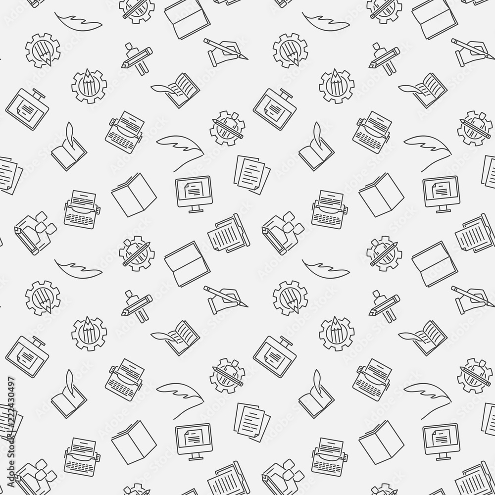 Writer vector Seamless Pattern or background
