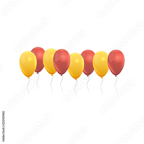 Balloons set in yellow and red colors