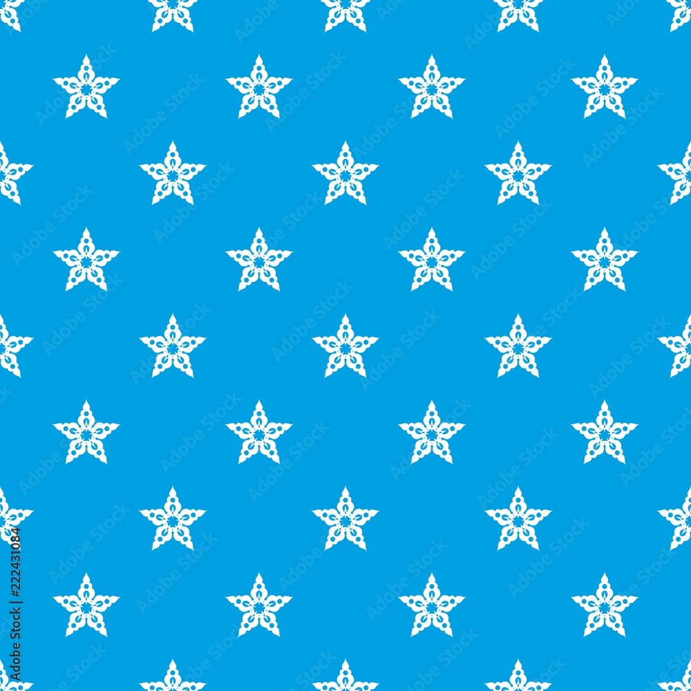 Star snowflake pattern vector seamless blue repeat for any use Star snowflake pattern vector seamless blue repeat for any use