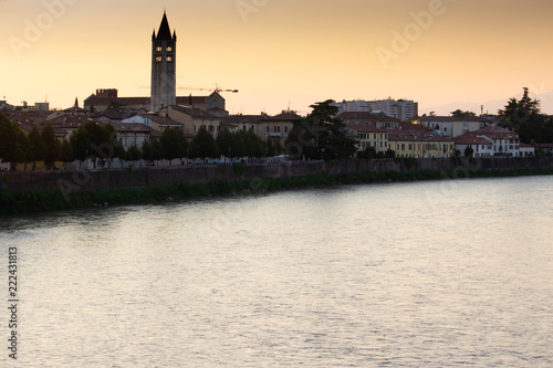 sunset on the banks of the Adige river